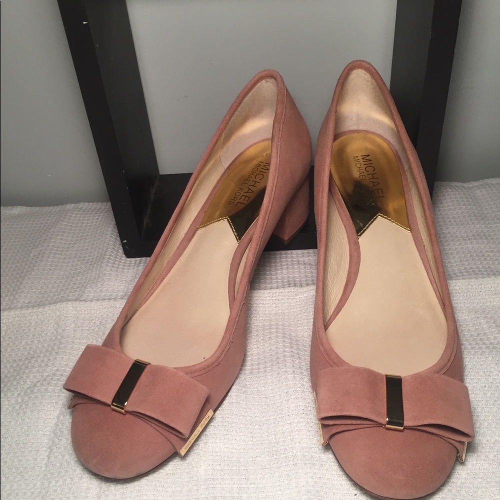 Michael Kors dusty rose bow tie pumps
